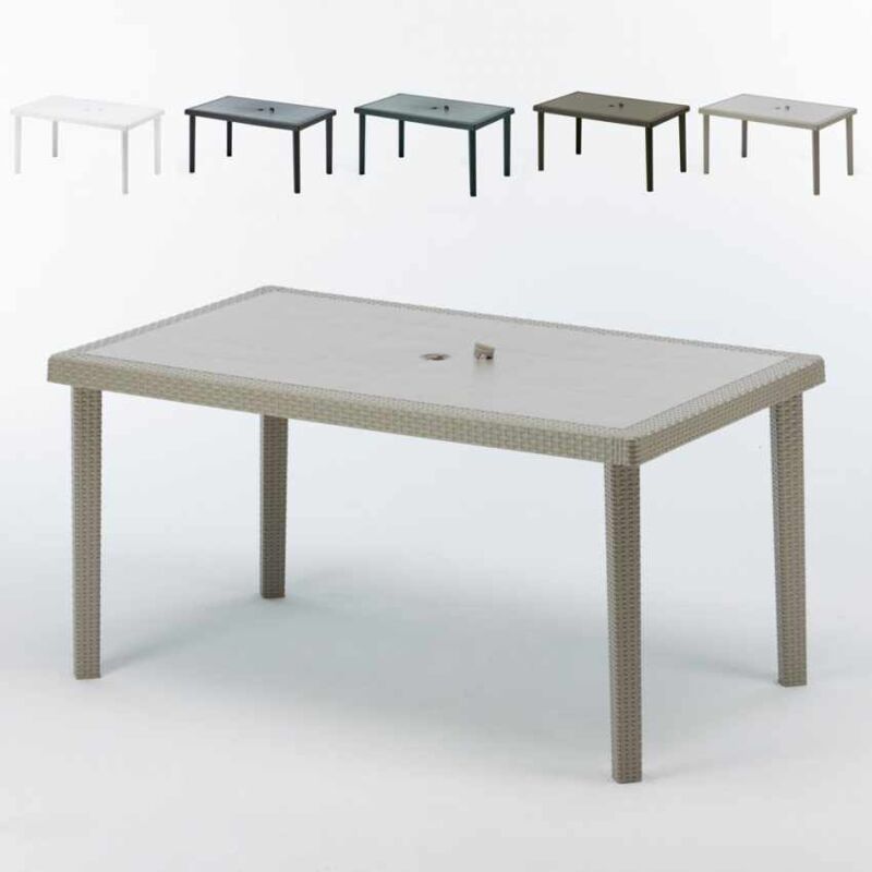 Table en Polyrotin rectangulaire 150x90 Boheme | Beige - Grand Soleil