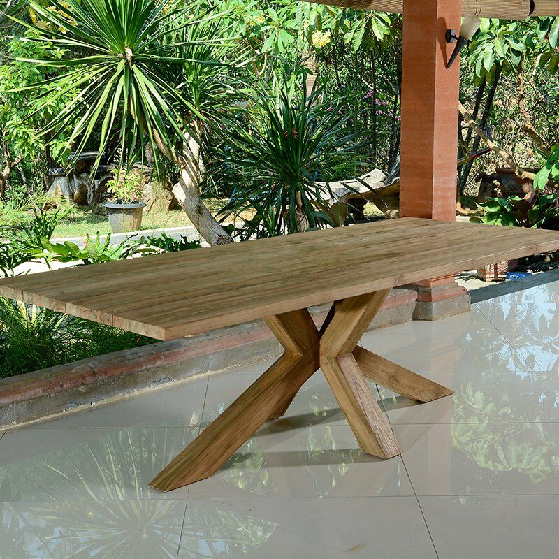 Gecko Outdoor - Table en teck recyclé 240 cm, Conceptual - Naturel