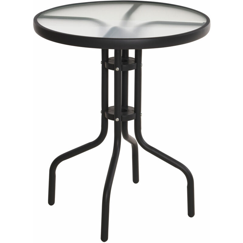 Table en verre métallique noir - ø 60 cm - Modèle : round