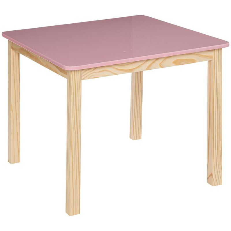 Table Classic en pin & bois 60x60cm rose Atmosphera créateur d'intérieur