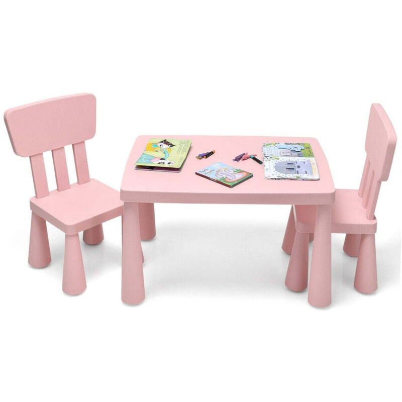 Northix - Table enfant et 2 chaises 3 pieces ensemble de meubles pour enfants groupe de sieges pour enfants rose 8830500