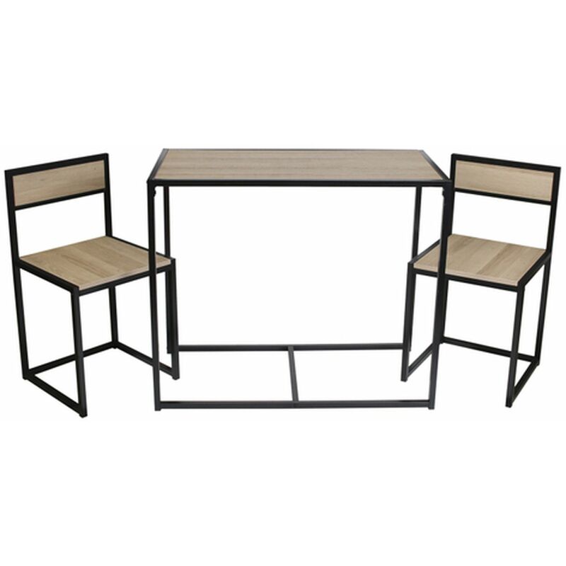 The Home Deco Factory - Lot d'une table et de 2 chaises Otis - 90 x 75 x 47 - Noir
