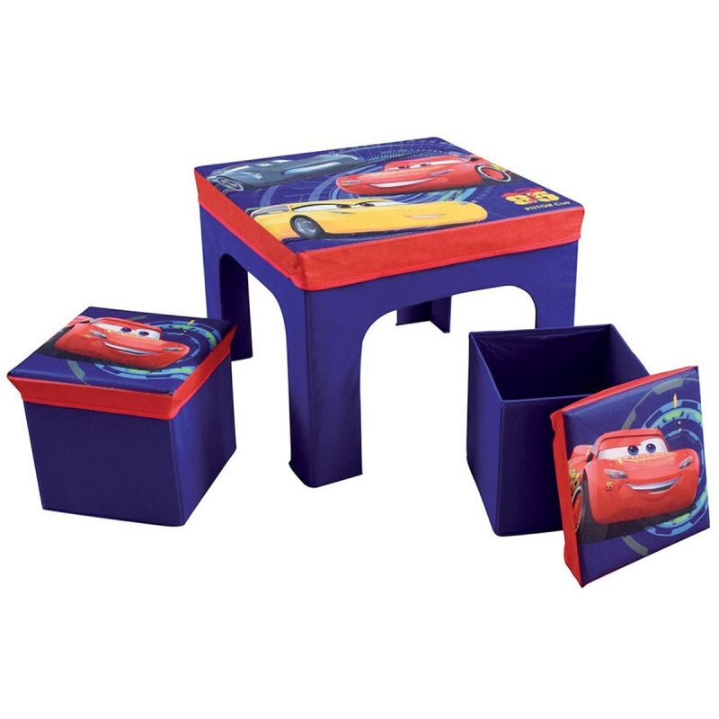 Table et chaises de rangement pliable Cars Disney - Bleu, Rouge