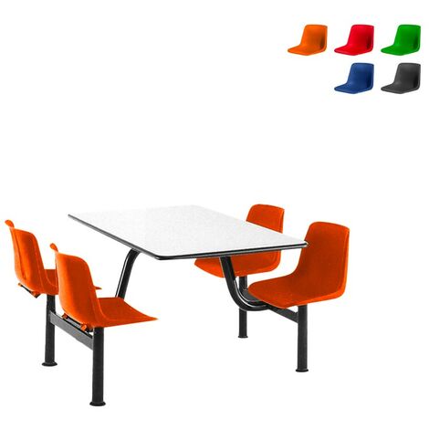Table et 4 chaises pour cantine self bureau et école Four