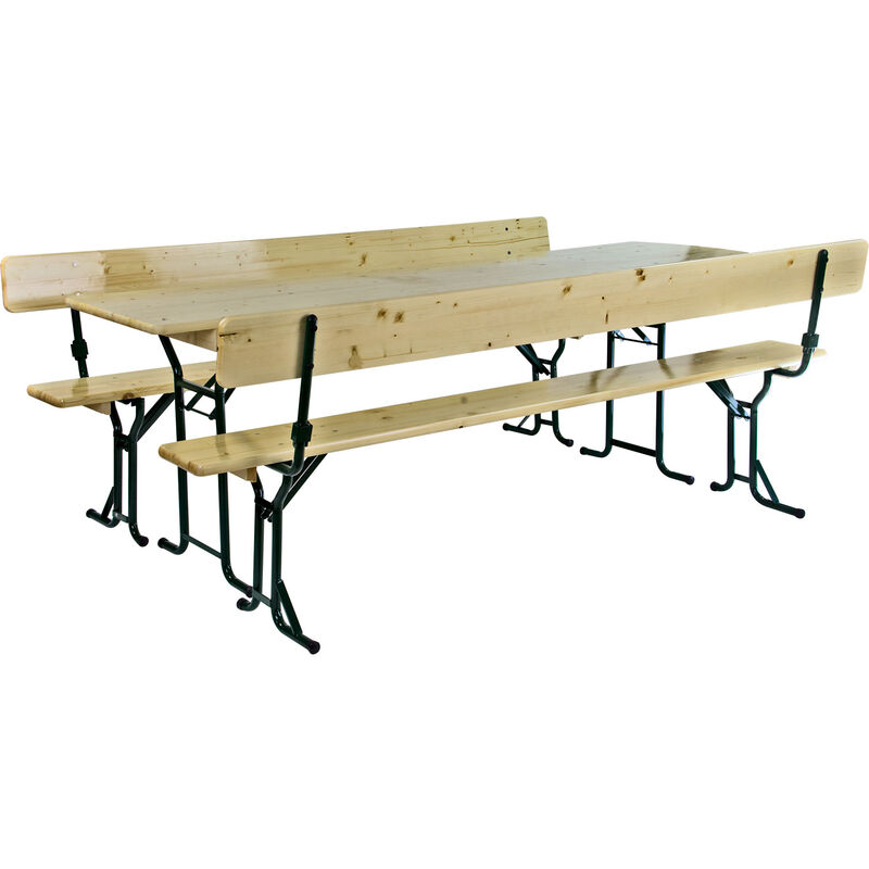 Table et bancs de brasserie - Ensemble de jardin 3 pces 220 x 60 cm