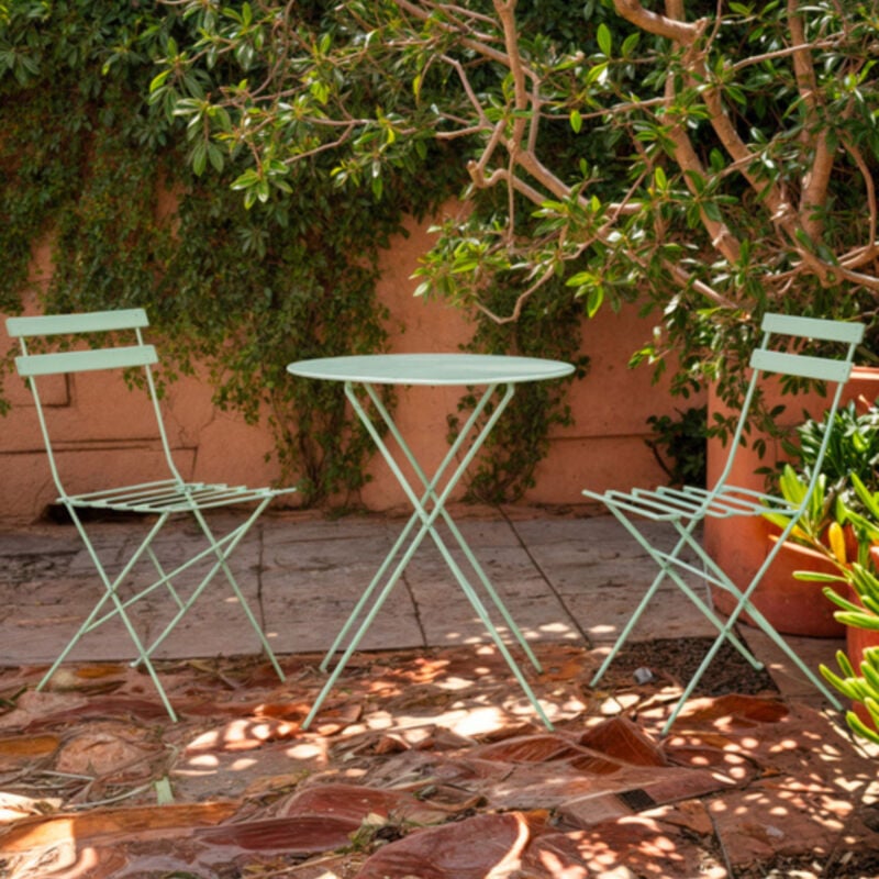 Avril Paris - Table et chaises pliantes bistrot balcon terrasse- 2 places - Vert - flore