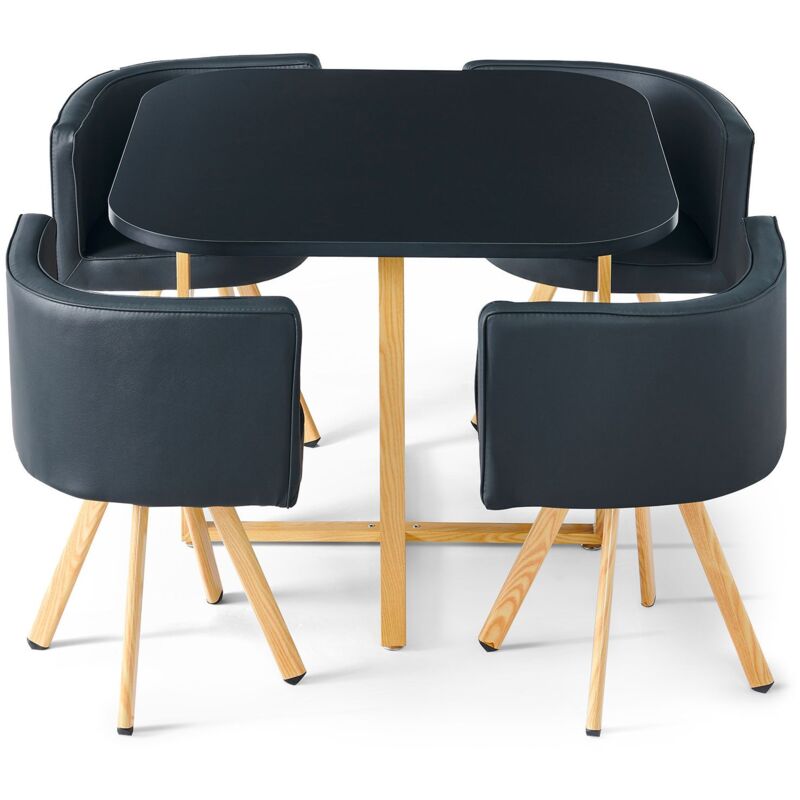 Table et chaises scandinaves Oslo Noir Table et chaises scandinaves Oslo Noir