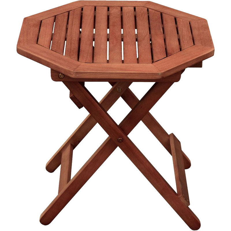 Harms - Table bistrot de jardin terrasses marron eucalyptus balcon mobilier d'extérieur bois huilé 958194
