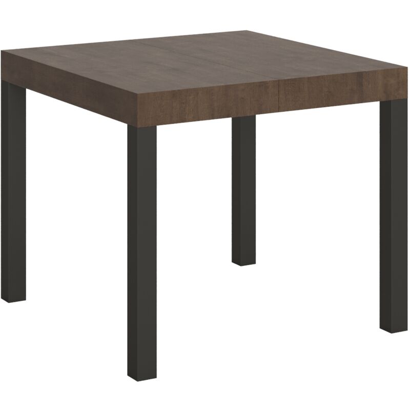 Itamoby - Table extensible 90x90/246 cm Everyday Noyer Structure Anthracite