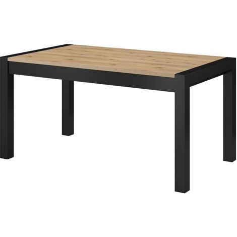 Table extensible 10 personnes pour salle à manger collection BOWIE coloris chêne et noir. - Marron - Bois