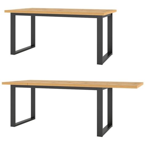 Table extensible 10 personnes pour salle à manger collection MILO coloris chêne. - Marron - Bois
