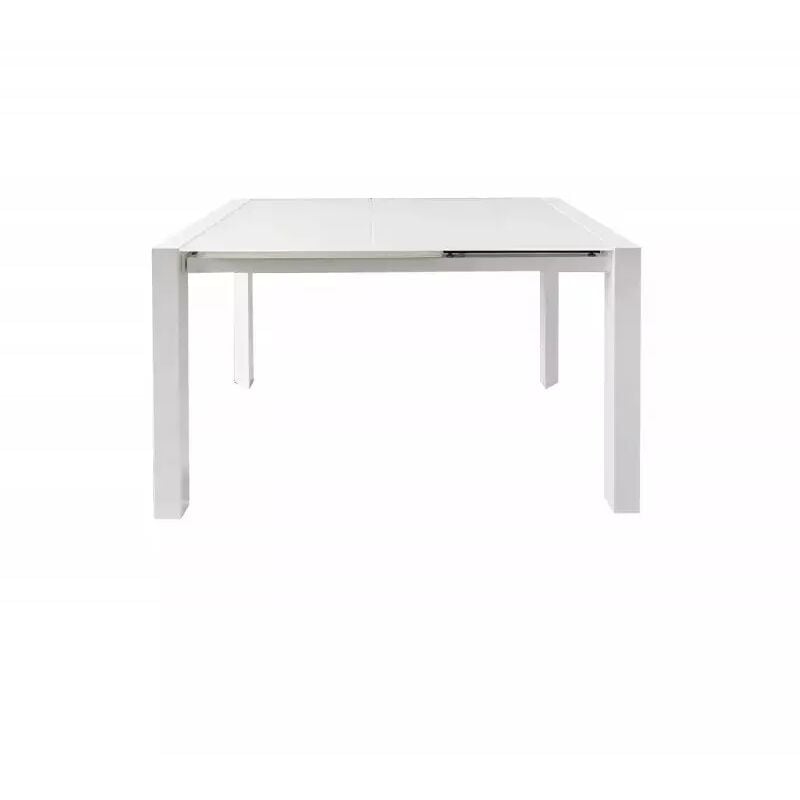 Meubletmoi - Table extensible 120 à 180 cm plateau verre blanc - luciole