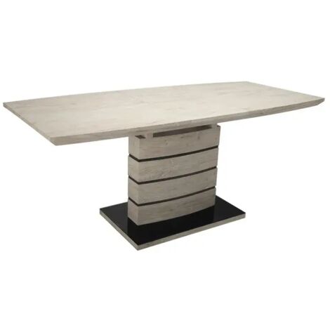 Table extensible 140/180 cm décor chêne clair cendré - LEANDRE