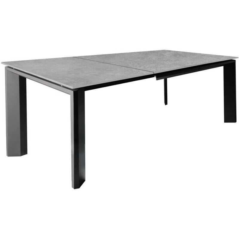 Meubletmoi - Table extensible 140/200 cm en céramique gris clair béton - matrix 2