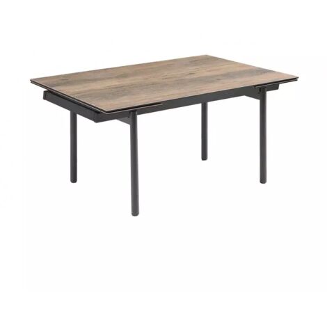 Table extensible 160/240 cm céramique effet bois pieds droits - TEXAS 09
