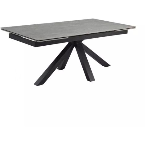 Table extensible 160/240 cm céramique gris marbré pied croix - ARIZONA 04