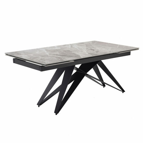 Table à manger rectangulaire extensible en céramique L160/220 SOLINE -  HELLIN