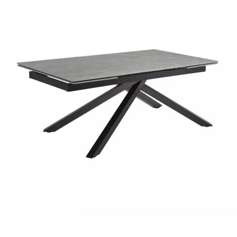 Table extensible 160/240 cm céramique gris marbré pied torsadé - ARIZONA 05