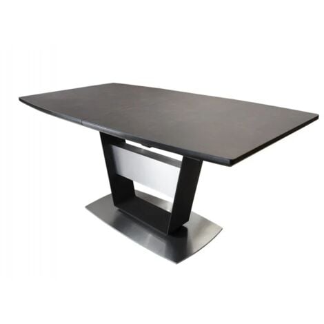 Table extensible 160 à 210 cm céramique gris pied central - DIVINE