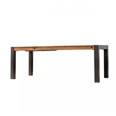 Table extensible 160 à 210 cm en bois d'acacia et métal - WORKSHOP