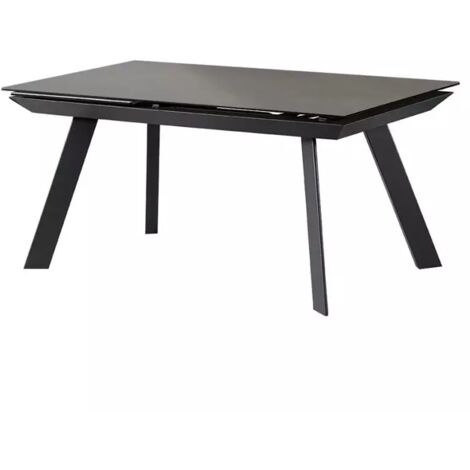 Table extensible 160 à 240 cm céramique gris pieds acier - DRAKKAR
