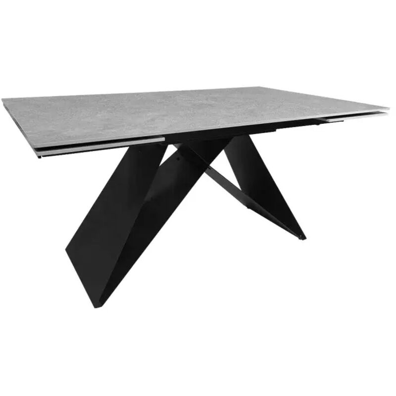 Meubletmoi - Table extensible 160/240 cm en céramique gris clair effet béton - lima