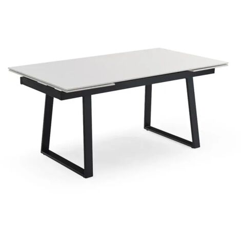 Table extensible 180/260 cm céramique blanc pieds luge - OREGON 02