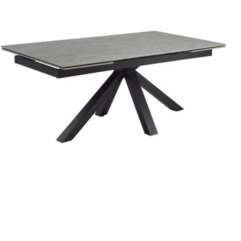 Table extensible 180/260 cm céramique gris marbré pied croix - ARIZONA 04