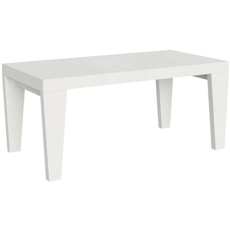 Table extensible 6 à 20 places blanche Kristo 180 à 440cm-Pied et support sur roulettes