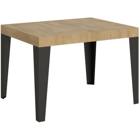 Table extensible 70x110/194 cm Chêne Flammé Nature Structure Anthracite