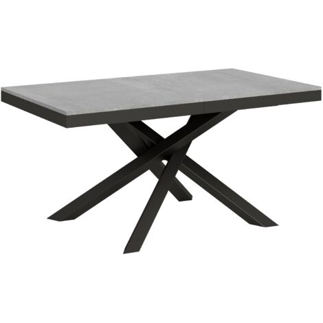 Table extensible 90x160/420 cm Volantis Evolution Ciment Structure Anthracite