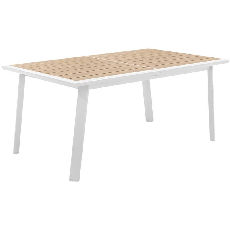 Hesperide - Table de jardin extensible Pavane lin & blanc 10 places en aluminium traité époxy - Hespéride