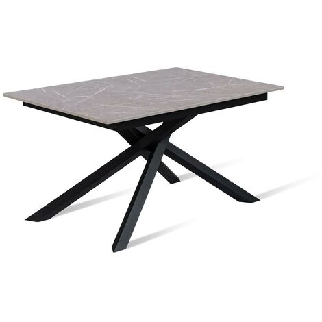 Table extensible anthracite-noir 90 cm x 140-190 cm H. 76 cm