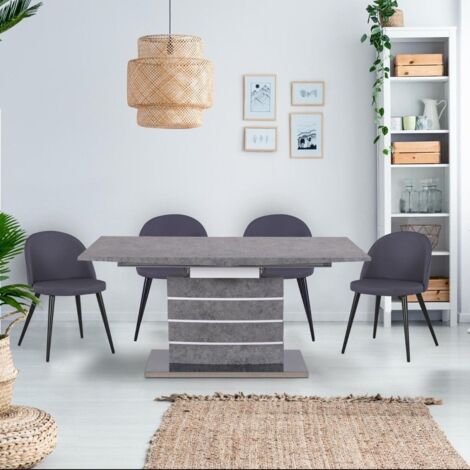 Table extensible Bilma Effet béton - Béton gris