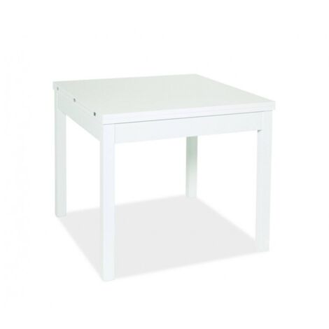 Table extensible blanc frêne 90x90 cm - Cuneo