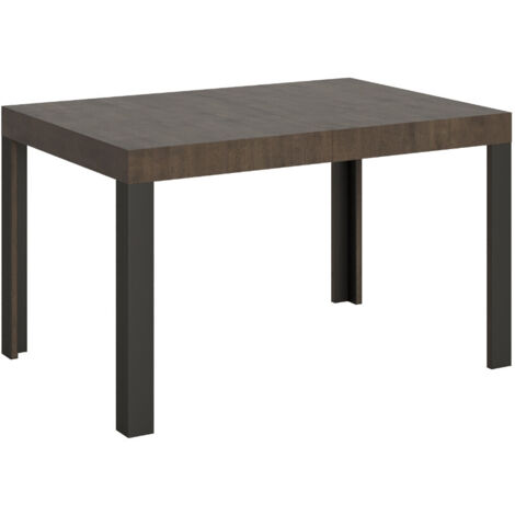 Table extensible bois pieds bois et acier anthracite Liva 130 à 234 cm 4 pieds-Marron-4 pieds-130 à 234 cm