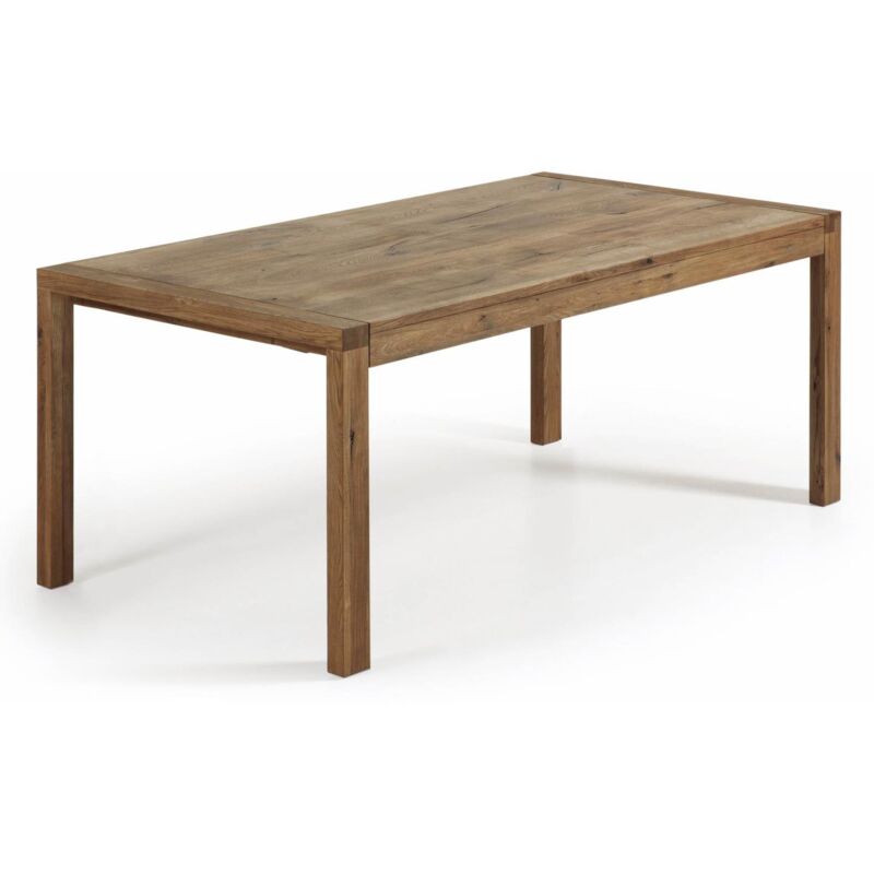 Kave Home - Table de salle à manger extensible Briva rectangulaire 180 (230) x 90 cm en bois de chêne