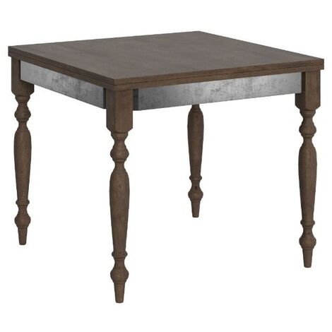 Table extensible carrée 4 à 8 places L 90 à 180cm bois noyer Romencia