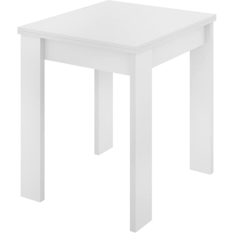 Dmora - Table extensible Comer, Console extensible multiposition, Table console auxiliaire pliante, 79/134x67h79 cm, Blanc