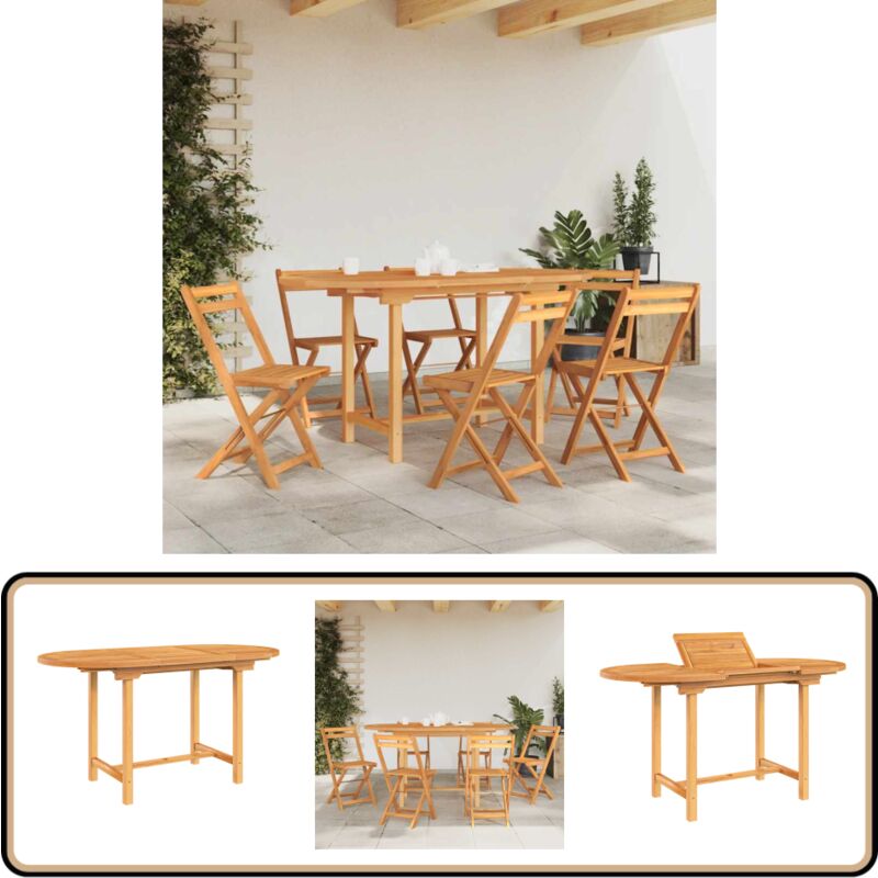 Table extensible de jardin 110-160x80x75 cm bois de teck solide - Table De Jardin - Table Extensible - Table En Teck - Mobilier De Jardin