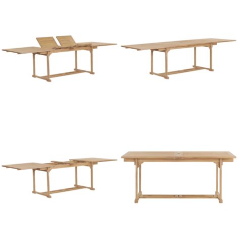 Table extensible de jardin 180-280x100x75 cm Teck solide - Table De Jardin - Table Extensible - Mobilier De Jardin - Teck - Table À Manger Extérieur - Home & Living