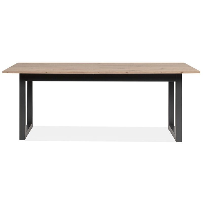 Table extensible DENVER 80C 200-240 cm chêne artisan anthracite 12 pers
