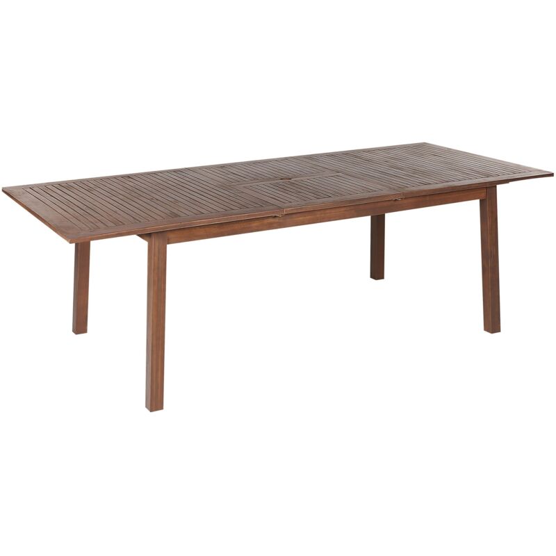 Beliani - Table de Jardin Extensible 180/240 x 100 cm en Bois d'Acacia Foncé 8 Places Cesana