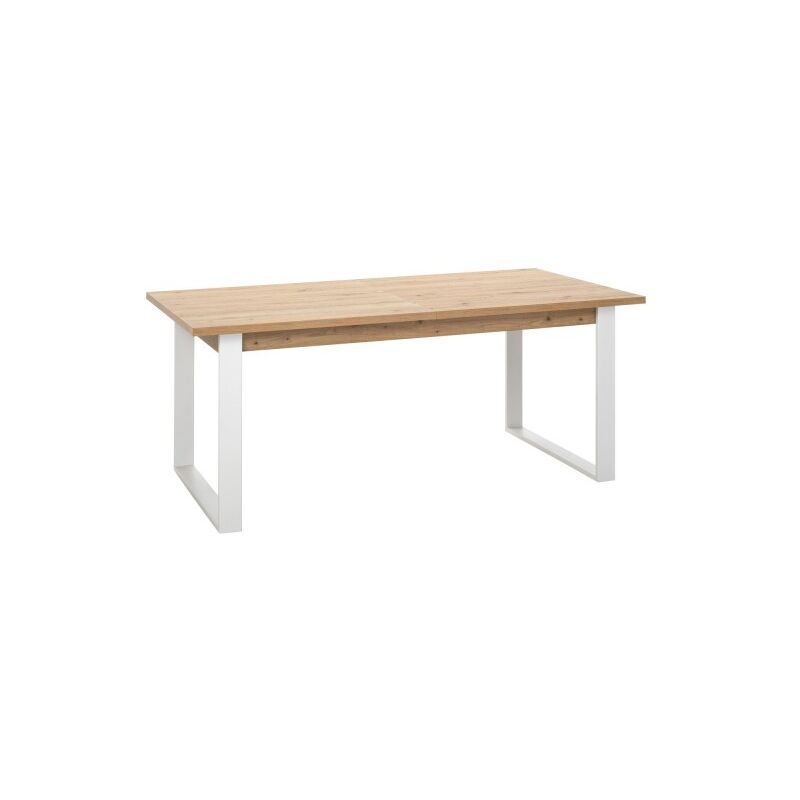 Iperbriko - Table extensible en bois avec pieds en fer blanc, 180/240x91 cm