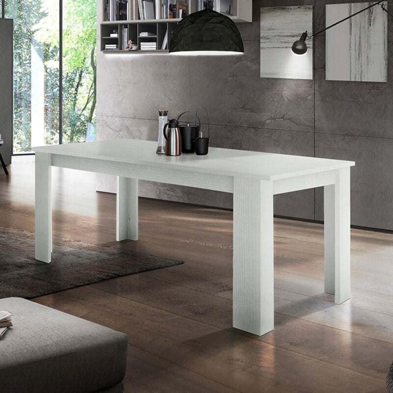 Ahd Amazing Home Design - Table à manger extensible 4-8 personnes bois blanc salon Jesi Hout