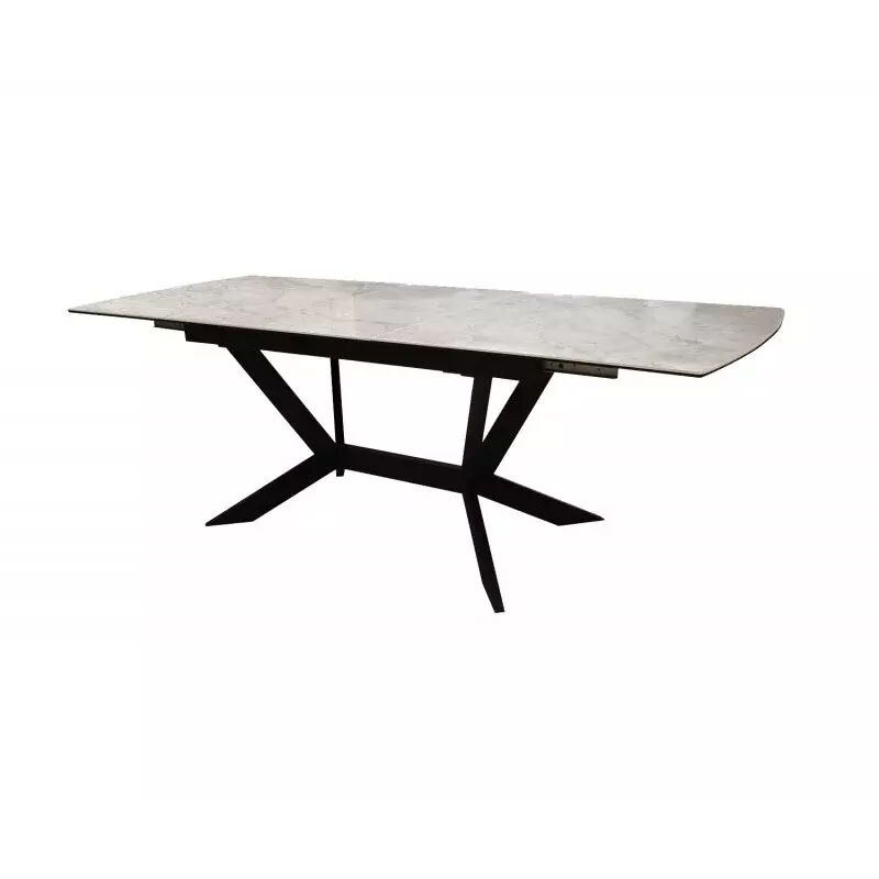 Table extensible 180 à 230 cm en céramique gris marbré - LUNA