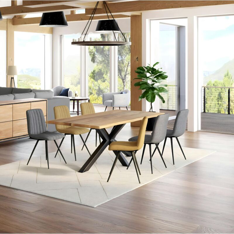 Pier Import - Table extensible en chêne huilé bords naturels 200 cm etna