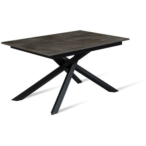 Table extensible en ciment gris - noir 90 cm x 140-190 cm H. 76 cm