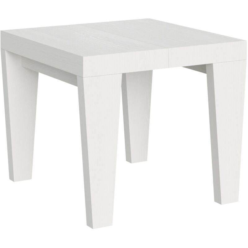 Itamoby - Table extensible 90x90/246 cm Spimbo Frêne Blanc
