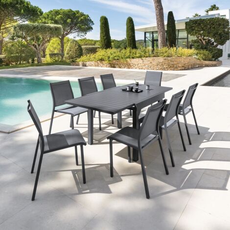 Table extensible HESPERIDE Piazza Graphite 8 places